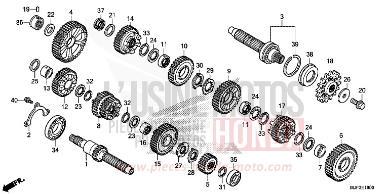 BOITE DE VITESSES (CTX700A) de CTX700 ABS DARKNESS BLACK METALLIC (NH463) de 2014